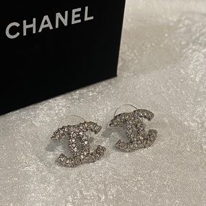 Chanel silver tone Earrings authentic